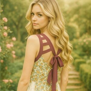 Ryu Purple and Yellow Cut Out Strap Sundress